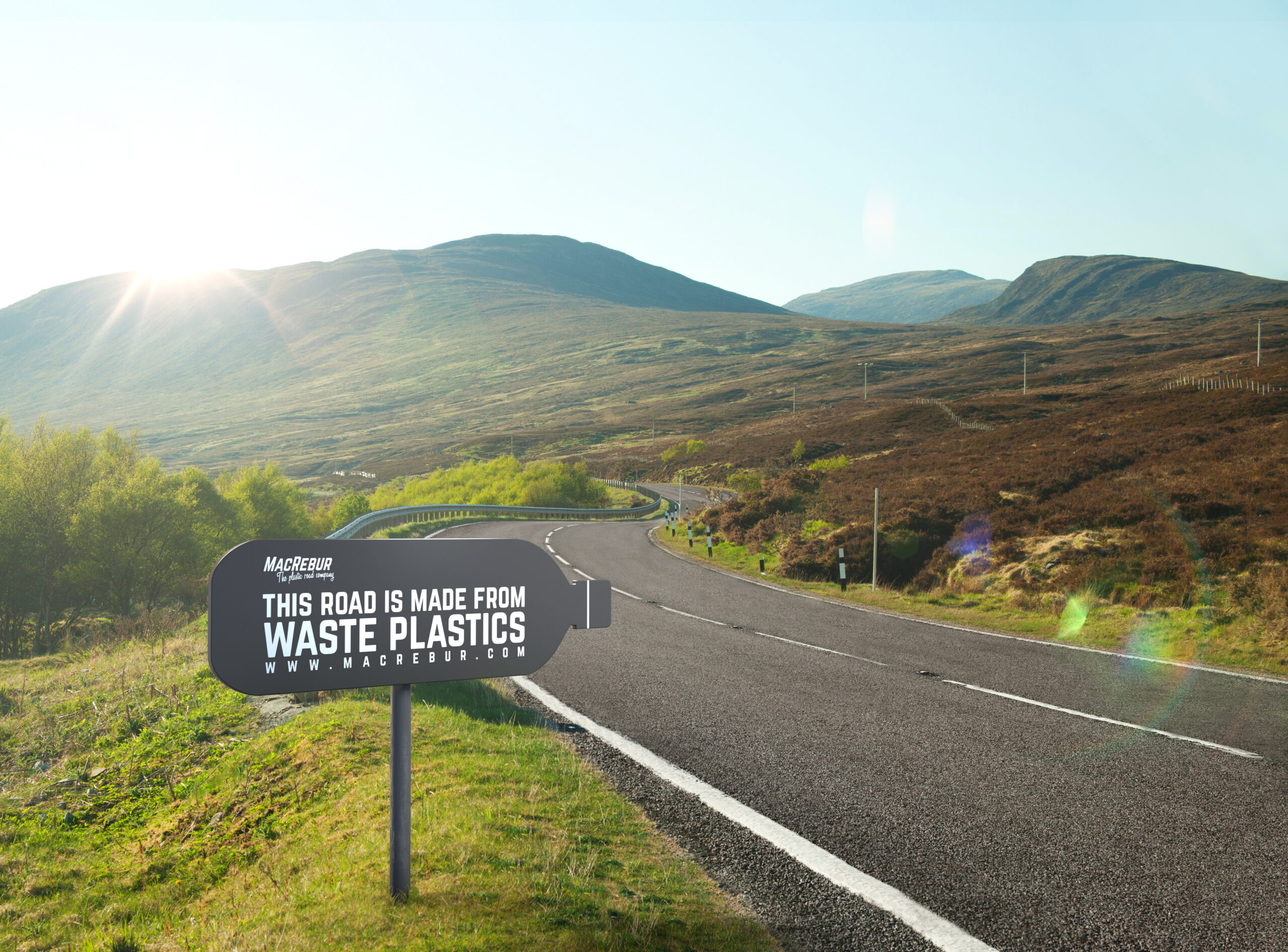 winding country road sign